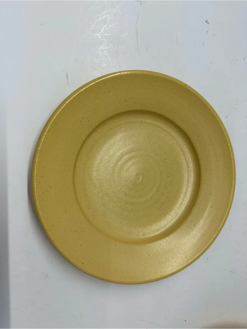 Set of 5 Yellow Ceramic Dessert Plates